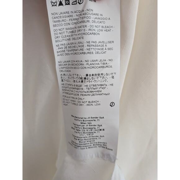 NWT Jil Sander Maxi Dress White Sheer Tie Waist DE 38 US 8 Med Designer Elegant - Picture 9 of 12
